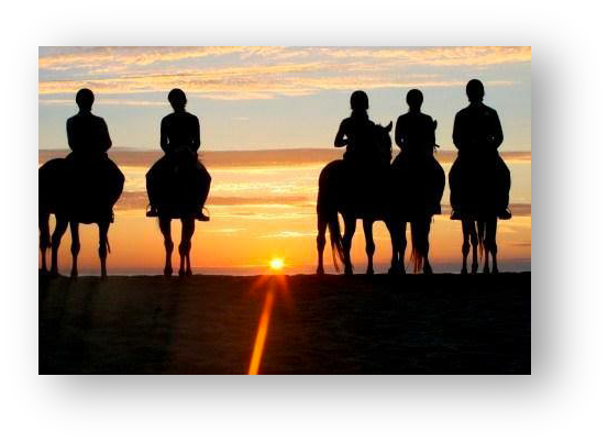balade plage coucher du soleil cheval